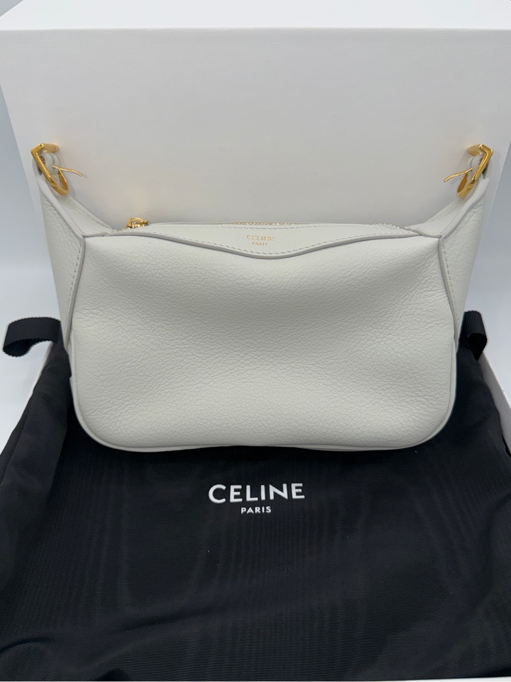 Celine Supple Calfskin Mini Romy Shoulder Bag Ivory Color - Picture 5 of 7